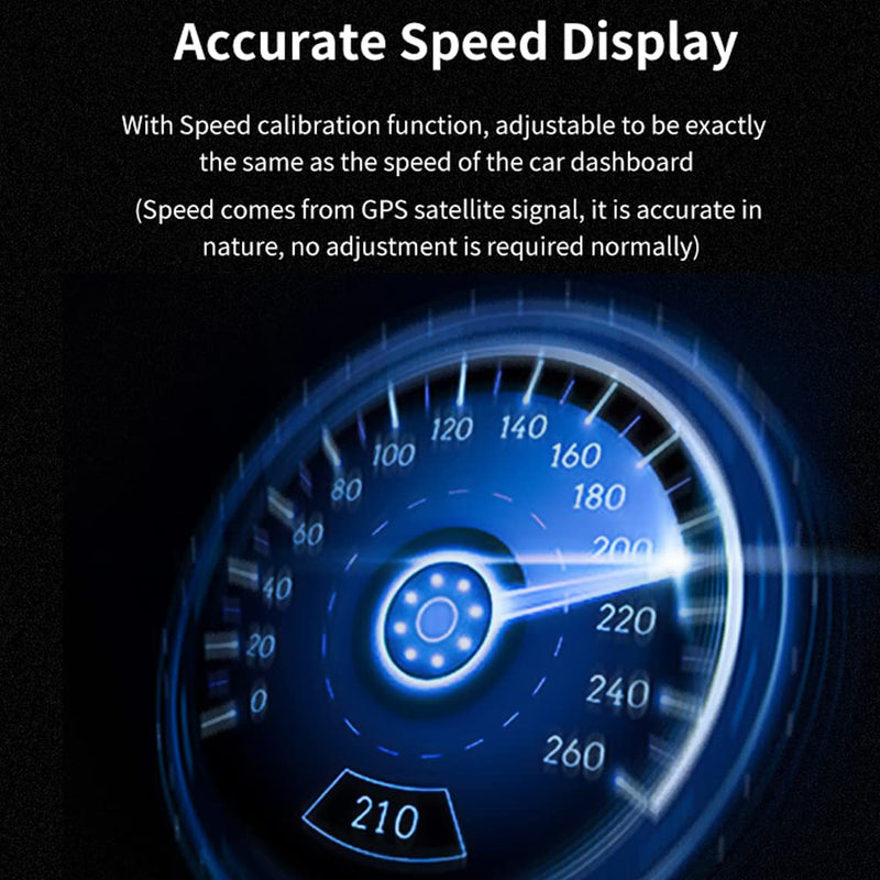 Car Headup Display GPS Digital Speedometer Compass with 4.2 Inch LED Display Support Overspeed Alarm Fatigue Driving Reminder Light Sensing for Car Truck SUV Motorcycle