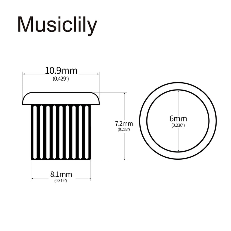Musiclily Pro 8mm Guitar Tuner Bushings for Electric Guitar Semi-closed Tuning Pegs Machine Heads, Chrome (Set of 6)