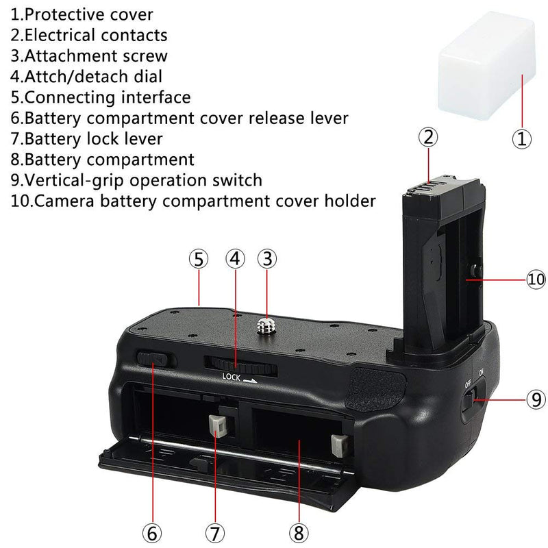 [AUSTRALIA] - DSTE Pro EOS-800D Vertical Battery Grip Compatible with Canon EOS 800D T7i X9i 77D 9000D Digital Camera as LP-E17 