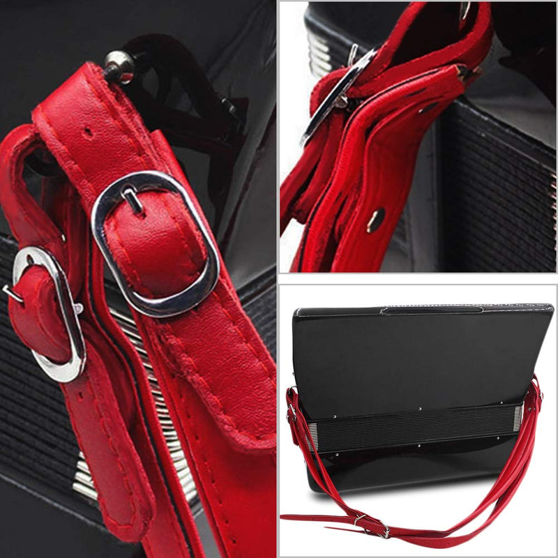 [AUSTRALIA] - VGEBY Adjustable faux leather accordion strap for 16-120 bass Red 