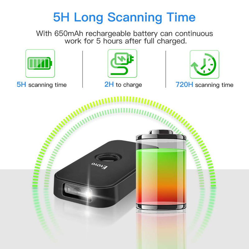 [AUSTRALIA] - Eyoyo Mini Bluetooth 2D Barcode Scanner, 3-in-1 USB Wired/2.4G Wireless/Bluetooth Barcode Reader Portable 1D QR Scanner PDF417 Data Matrix Compatible with iPad, iPhone, Android, Tablets or Computer PC 