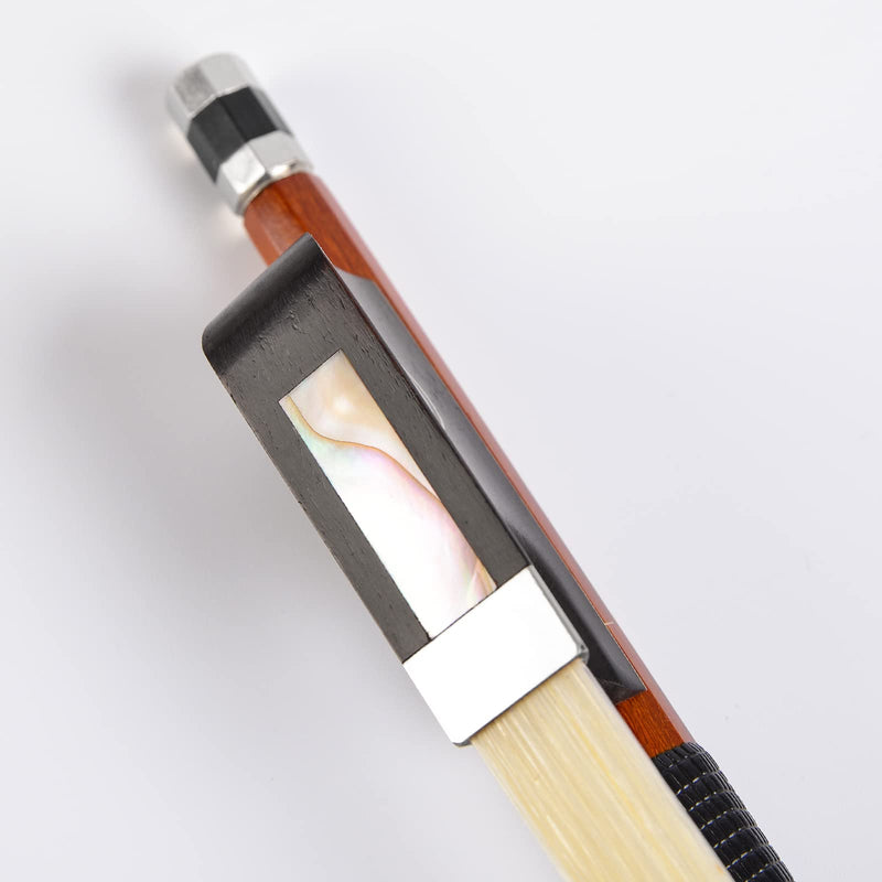 Brazilwood Ebony Violin Viola Cello Bow Full Size Ebony Frog with Natural Horsehair (Cello bow 4/4) Cello bow 4/4