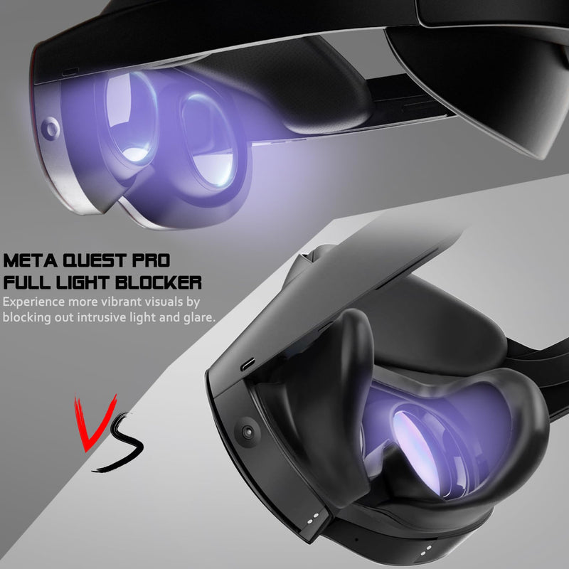 for Quest Pro Full Light Blocker,Silicone Facial Interface Magnetically attaches for VR Quest Pro Accessories