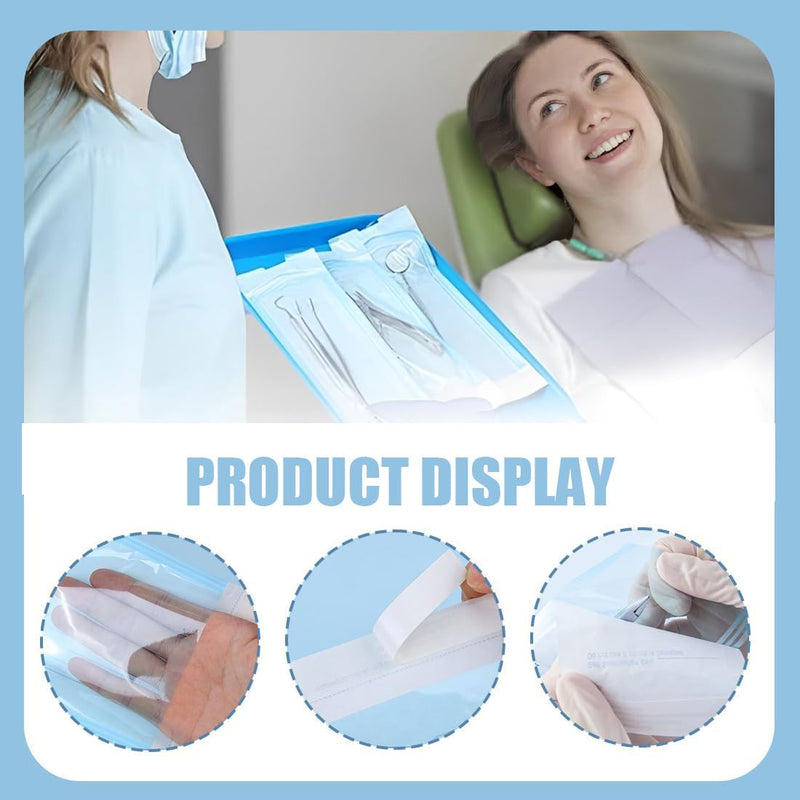 Pack of 150 Sterilisation Bags, Self-Sealing Sterilisation Bags for Dental Tools, Tattoos or Manicures, Sterilisation Bags, Teri Bags for Autoclave, Autoclave Bags