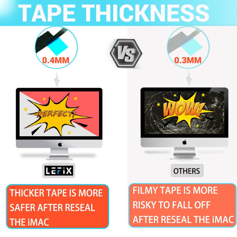 Replacement LCD Panel Adhesive Tape Strip Sticker + Opening Cutting Wheel Tool Kit for iMac 21.5'' 2012 2013 2014 2015 A1418 21.5inch A1418(2012-2015)
