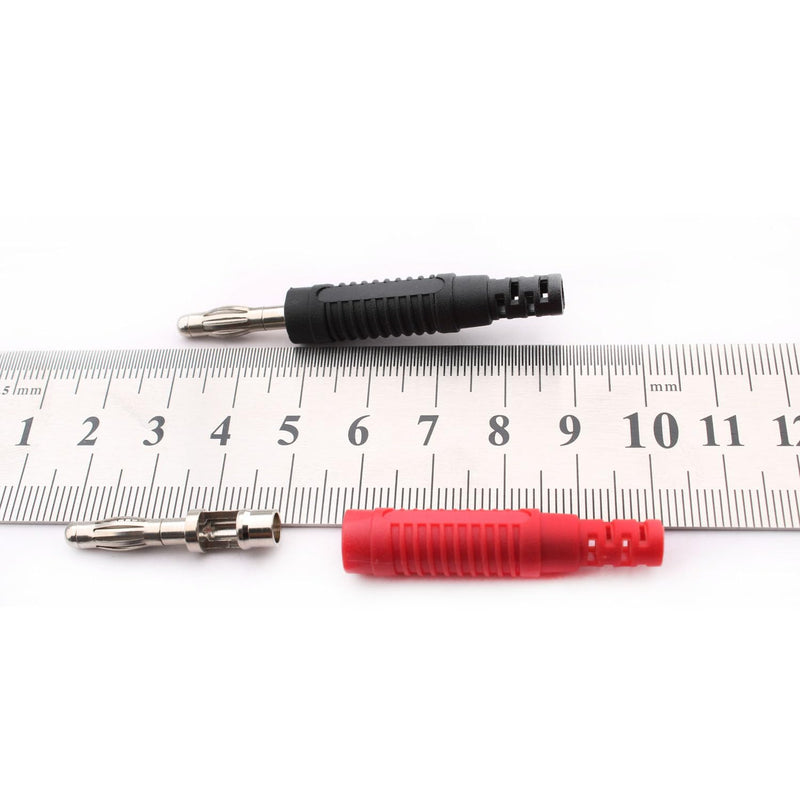 RUNCCI-YUN 10Pcs 4mm Banana plug Solder DIY Banana Plug Male Connectors Adapters for Multimeter Test Leads Probes(Black/Red)