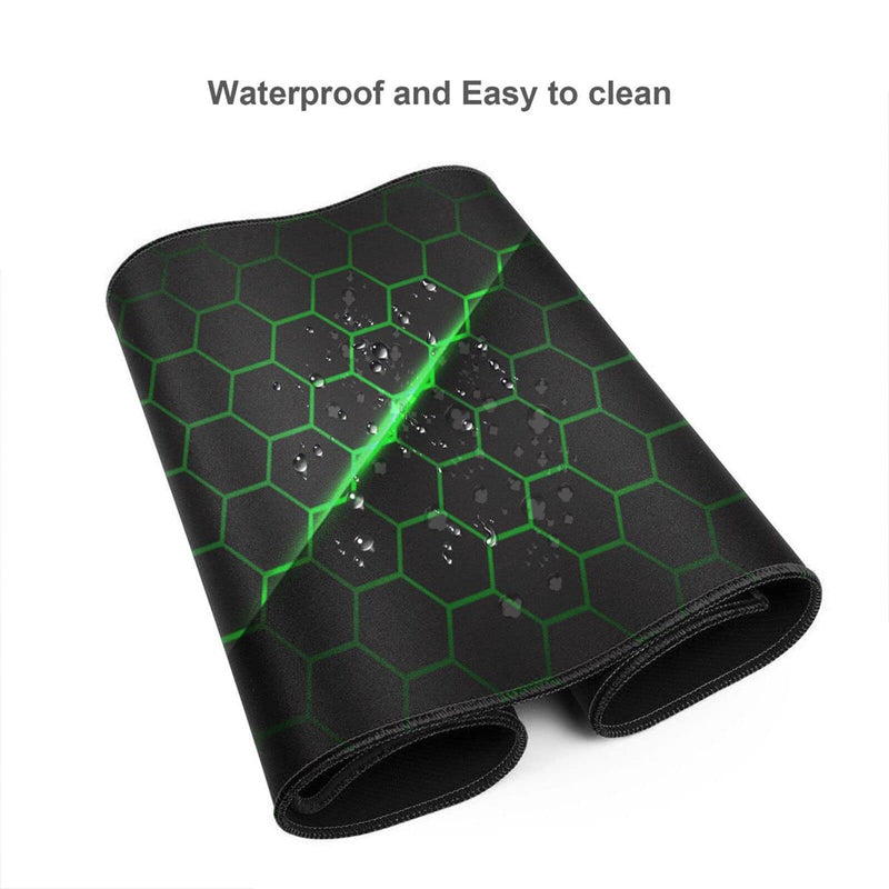 Abstract Green and Black Cool Futuristic Mouse Pad Gaming XL Large Mousepad Desk Mat Long Extended Big Keyboard Pads Table Accessories for Gaming and Office Pc Laptop Computer 31.5 X 11.8 Inch Abstract Green And Black Cool Futuristic One Size