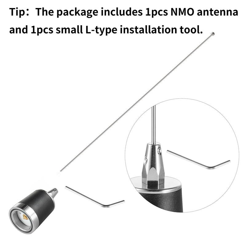 [AUSTRALIA] - 2 Meter & 70cm UHF VHF Dual Band 144/430MHz NMO Mount Antenna with 16.5 FT UHF PL259 Male Plug Kit for Trunk Vehicle Car Transceiver Two Way Radio, Eifagur NMO Antenna Kit 