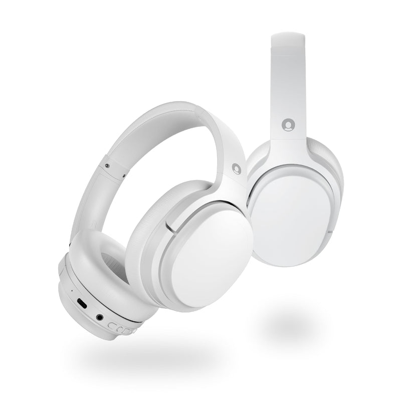 YOOZER Comfort -Premium LightweightWireless Headphones w/Active NoiseCancellation, Bluetooth 5.3, Microphone for CallsAux/Audio Cable Supported, Stereo EarphonesButtons on Headset, White
