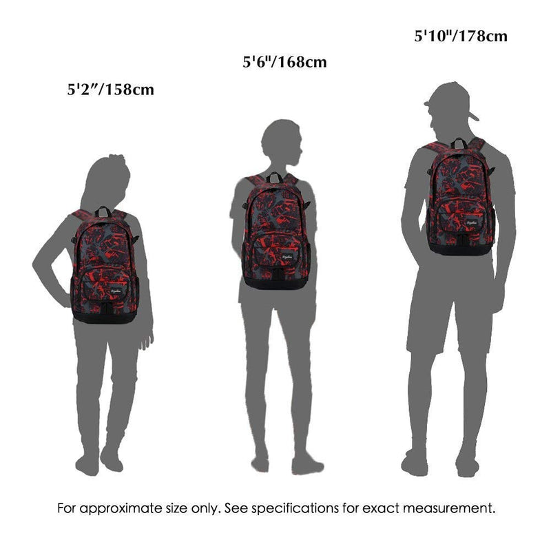 rickyh style School Backpack Travel Bag for Men & Women Lightweight College Back Pack with Laptop Compartmen New Red