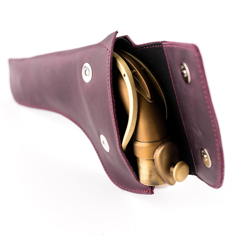 [AUSTRALIA] - Alto/Tenor Saxophone Neck Pouch made of genuine Crazy Horse Leather by MG Leather Work. Sax Neck Bag, alto tenor saxophone neck holder Saxophone accessories (Tenor, Marsala) 