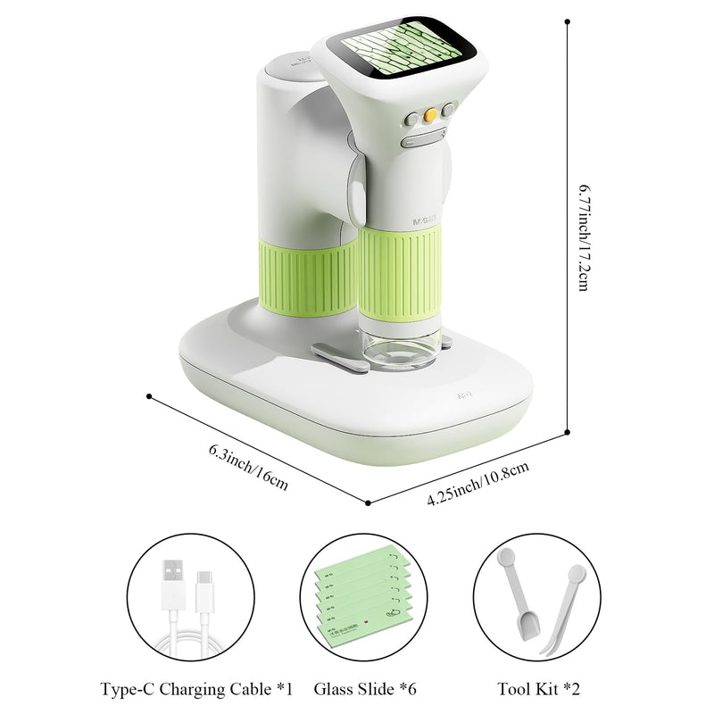 Microscope for Kids, M&G 1000X Handheld Digital Kids Microscope with 2.0 Inch Screen, Portable Pocket Miniscope Educational Science Toys for Age 3 4 5 6 7 8 9 10 11 12 Girls Boys