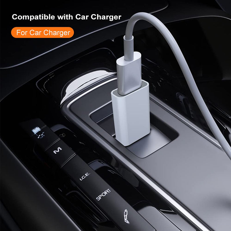 USB C Female to USB A Male Adapter,Compatible with Apple MagSafe Watch to USB Wall Plug,Type-C to A Charger Cable Converter for iPhone 13 12 Mini Pro Max,MacBook,iPad,Galaxy Note,Google Pixel 5 4 3XL 2 Pack White