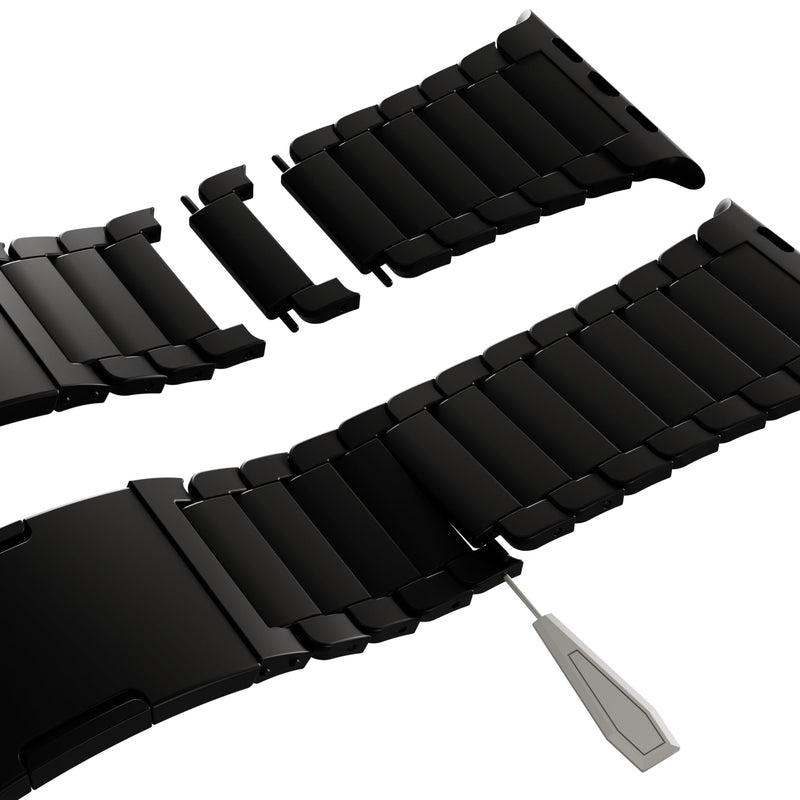 HeiKe Titanium Band for Apple Watch Ultra 3/2/1 Band 49mm 46mm 45mm 44mm 42mm 41mm 40mm 38mm for Men Women,Adjustable Metal Strap for iWatch SE Series 11 10 9 8 7 6 5 4 3 2 1 with Folding Clasp Black BandWidth20mm（46/45/44/42mm（series3））