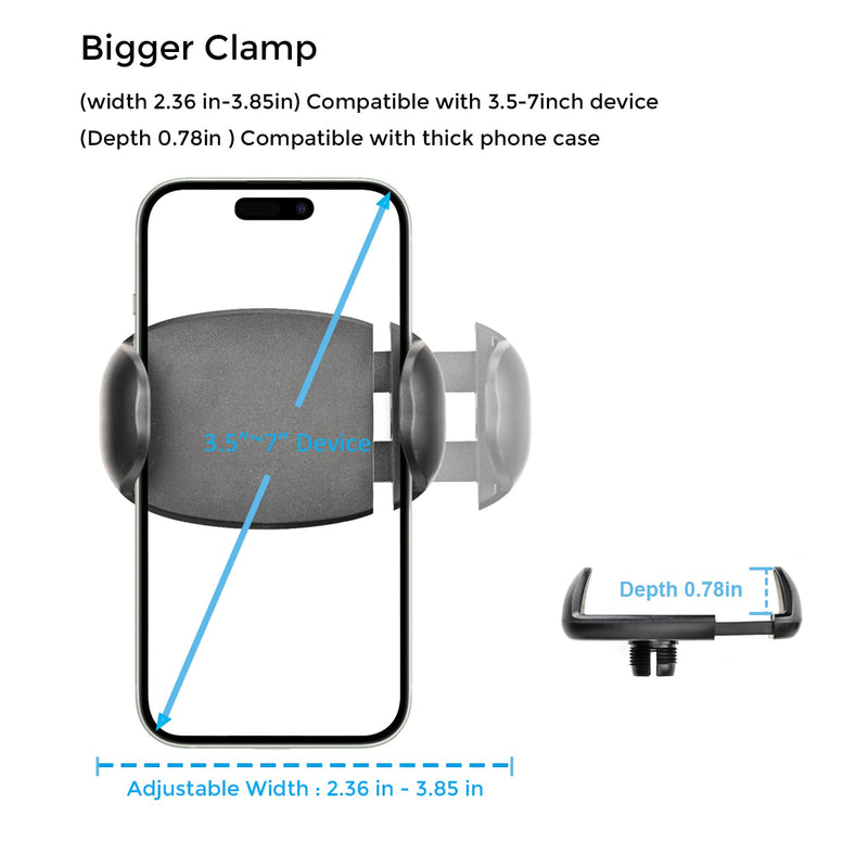 TONDA Phone Holder for Bed Desk, Gooseneck Phone Holder Stand with 33 inch Adjustable Flexible Long Arm Clip Clamp Bracket Mount for iPhone 15 Pro Max XR X 8 7 6 or Other 4-7" Devices