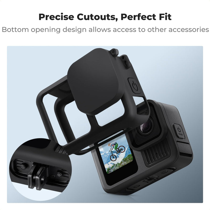 K&F CONCEPT Silicone Sleeve Protective Cover Compatible with GoPro Hero 13 Black, Battery Side Lid + Screen & Lens Protectors & Lens Caps & Lanyard Action Camera Accessories Kit