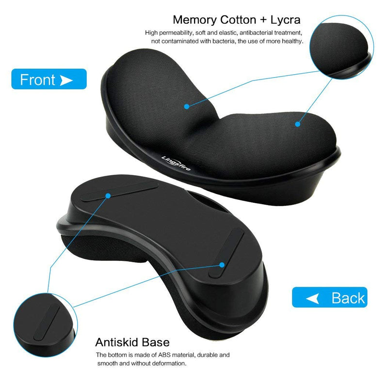 LINGSFIRE Memory Foam Mouse Wrist Rest Keyboard Wrist Rest Pad Anti-skid Mousepad Support Wrist Rest Mat for Office Computer Laptop Mac- Durable Comfortable Lightweight Easy Typing Pain Relief (Black) Black