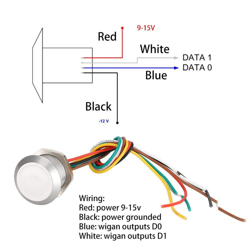 [AUSTRALIA] - Sutinna RFID Reader, Mini RFID Controller, Built-in Waterproof Access Control Reader, Wiegand26/34 Interface for 125KHz (EM Card) / 13.56MHz (HID IC Card) (ID) Id 
