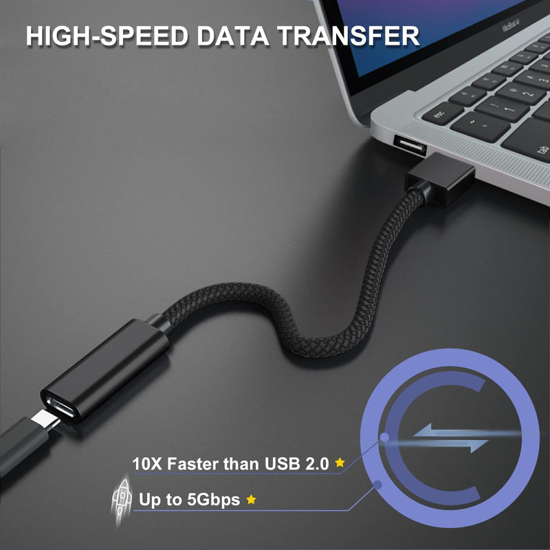 [AUSTRALIA] - Basesailor USB C Female to USB 3.0 Male Adapter 0.75FT 2Pack,USB 3 to USBC Adapter,iPhone 16 15 Pro Max Charger,5Gbps Type C Cable Converter for iPhone 14 Plus,iPad Mini,Samsung Galaxy S24,Z Fold Flip Gray 
