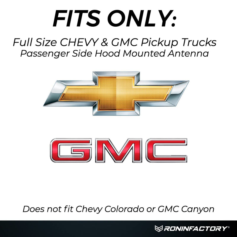 [AUSTRALIA] - RONIN FACTORY Bullet Antenna Chevy Silverado & GMC Sierra Trucks - 50 Cal Truck Antenna Accessories - Anti Theft - Carwash Safe - Short Replacement Antenna TuffLock Antenna Chevy & GMC 