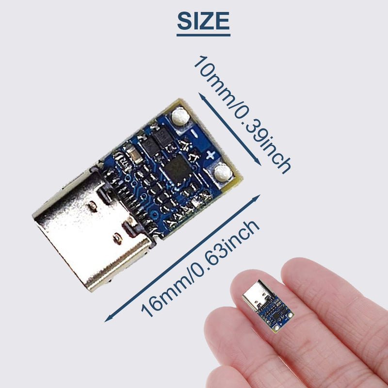 DAOKAI 2 Pack 20V 15V 12V 9V 5A PD2.0 PD3.0 USB Type-C to DC Power Trigger Module Current Transformer Power Decoy Module Socket with 8pcs DC Plug, DC Power Cable