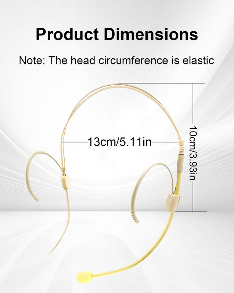 [AUSTRALIA] - Double Earset Over Headworn Mic, Professional Headset Microphone for Shure Wireless System with Mini XLR 4 Pin TA4F Plug for Performance Theater Lecture, 1.5M/4.92FT Only for Shure Wireless System 