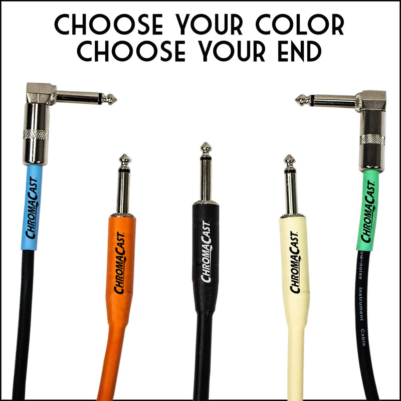 ChromaCast 2 Pack 20ft S/S Pro Series Black Instrument Cables |Noise-Free Audio Transmission