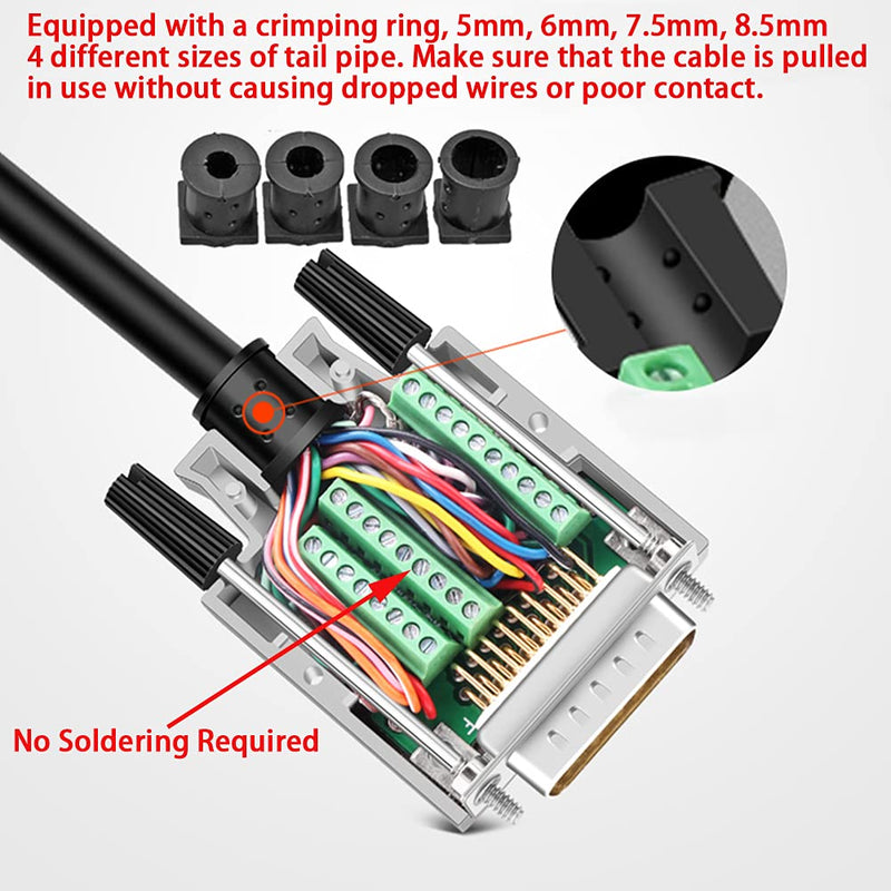 ANMBEST DB26 Breakout Connector, Solderfree Metal Shell RS232 D-SUB Serial to 26-Pin Port Terminal Female Adapter Pure Copper Core Gold Plated Connector with Case Female Metal