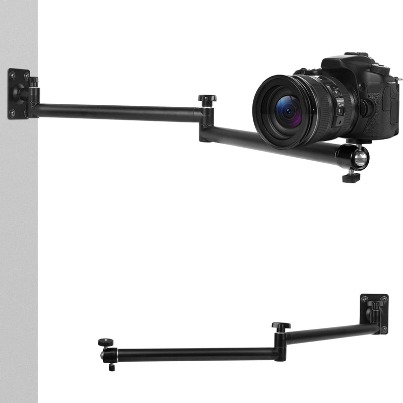 [AUSTRALIA] - Mippko Articulating Camera Wall Mount with 1/4"-20 Threaded Compatible with DSLR/Security/Webcam/Action/LED Light/CCTV POV Camcorder Cameras,Adjustable Aluminium Alloy Arm Metal Base 
