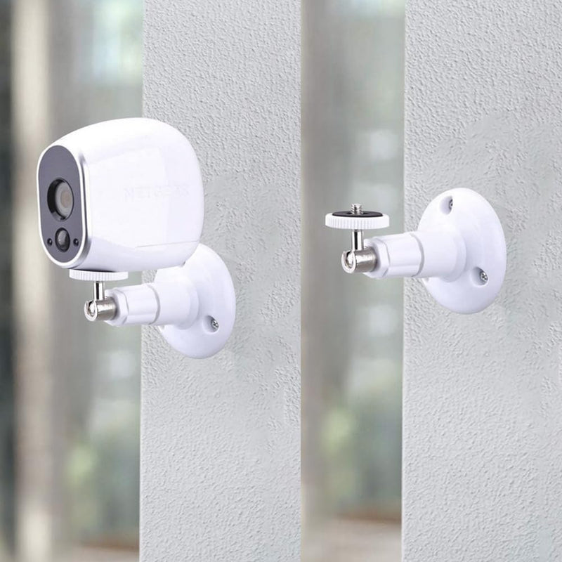 1 Pack Adhesive Ring Camera Mount Stick Up Mount Holder Compatible with Outdoor Security Camera, 360° Degree Adjustable Security Mounting Bracket,Camera Not Included (White, 1 Pack) White