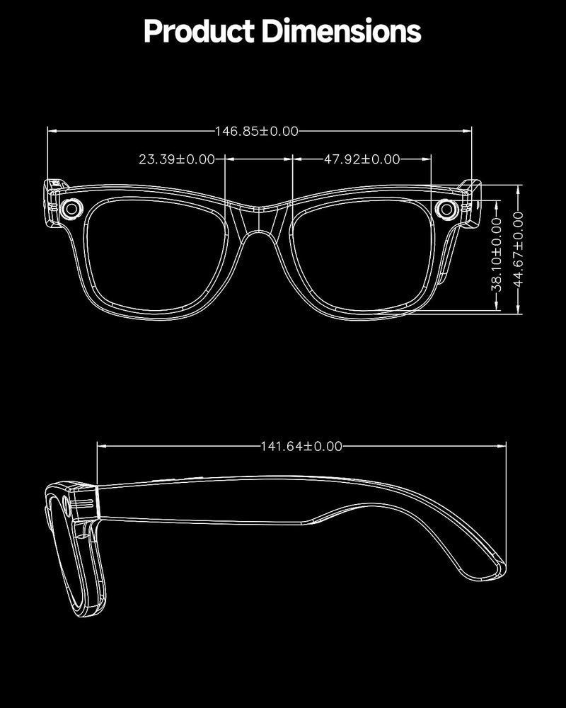 AI Smart Glasses for Women Men 160+Languages,Bluetooth Glasses with Open Ear Speaker,Voice Control, Hands-Free Calls & Built-in Microphone for Music/Work，290mAh Blue Light Glasses