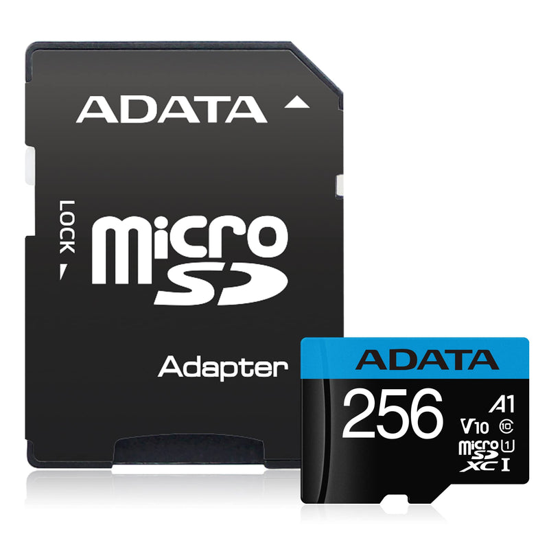 ADATA Premier 256GB MicroSDHC/SDXC UHS-I Class 10 V10 A1 Memory Card with Adapter Read up to 100 MB/s (AUSDX256GUICL10A1-RA1)