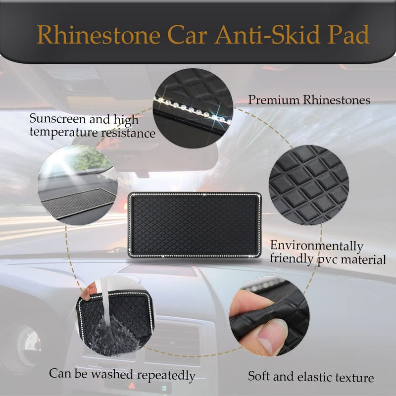[AUSTRALIA] - Car Dashboard Anti-Slip Rubber Pad, Car Anti-Slip Sticky Gel Pad, Bling Crystal Sticky Anti-Slip Gel Pad, Non-Slip Dashboard Mat Fit for Phones Sunglasses Keys Electronic Devices 