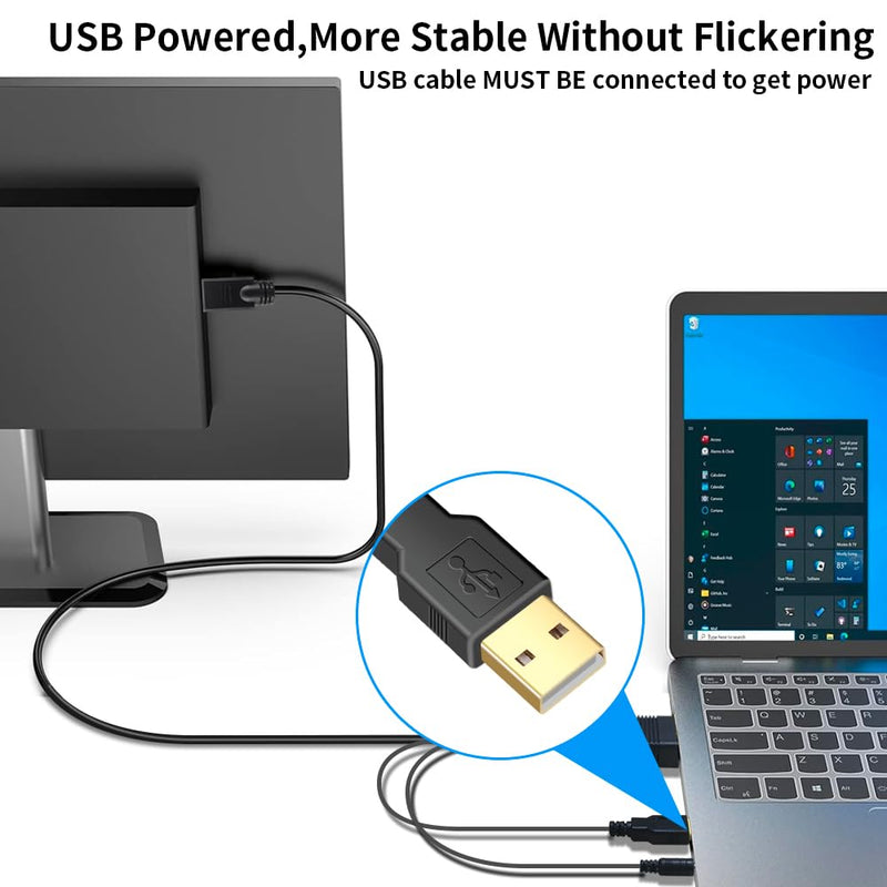 VGA (Sources) to HDMI(Display) Cable 25ft with Audio, VGA to HDMI Adapter Converter Cord Cable Compatible Well Witch Computer/Projector/Laptop to Monitor/TV/Desktop