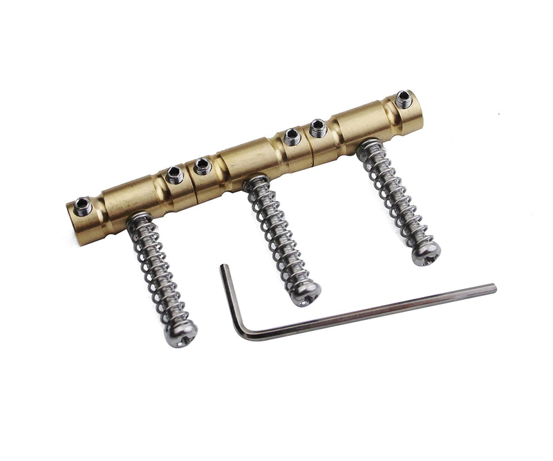 Guyker 3Pcs Guitar Bridge Saddles Brass GOTOH Saddles Set, 10.8mm In-Tune Compensated Saddle with Wrench Highgrade Replacement Part Compatible with Tele TL Guitar
