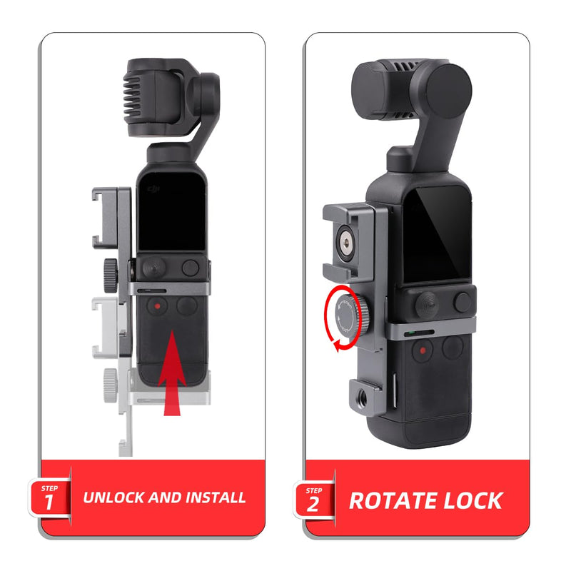 Expansion Rotate Cold Shoe Adapter for DJI Osmo Pocket 2 Handle Accessories Rotatable Cold Shoe,Extended Mount Bracket Strap Attached to Tripod DJI Osmo Pocket 2 Accessories