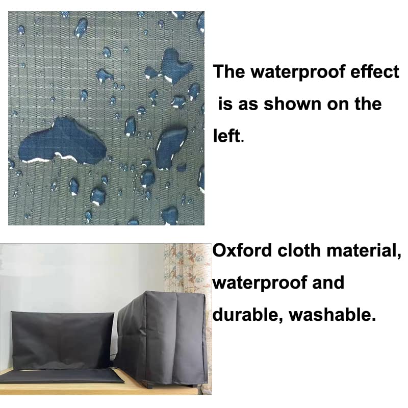 3 Pieces Computer Dust Cover Monitor + Keyboard+ Computer Host Pc Dust Proof Computer Covers Case Computer Dust Cover for Desktop Pc CPU Tower Protector, Oxford Cloth (27'' Monitor Set Black) 27'' Monitor Set Black