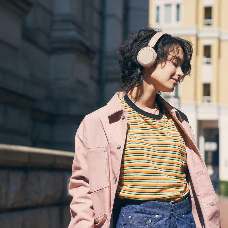 Sony WH-CH520 Best Wireless Bluetooth On-Ear Headphones with Microphone for Calls and Voice Control, Up to 50 Hours Battery Life with Quick Charge Function, Includes USB-C Charging Cable - Beige
