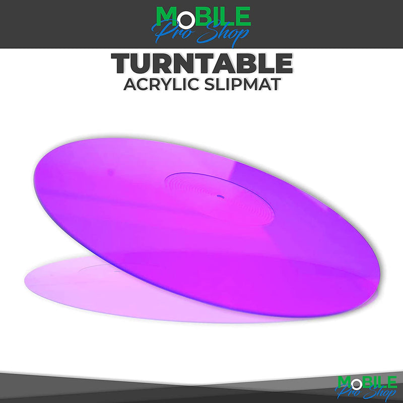 Acrylic Turntable Mat - Acrylic Slipmat for Vinyl LP Record Players - Improves Sound Quality & Provides Tighter Bass - Anti Static Platter mat (Purple_lit) Purple_lit