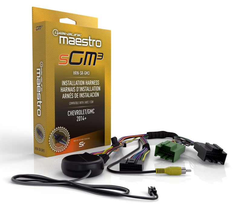 Idatalink Maestro HRN-SR-GM3 T-Harness for Select Chevrolet/GMC GM Vehicles 2014+, replace the factory radio while retaining steering wheel controls & use of factory amp (ADS-MSR module also required)