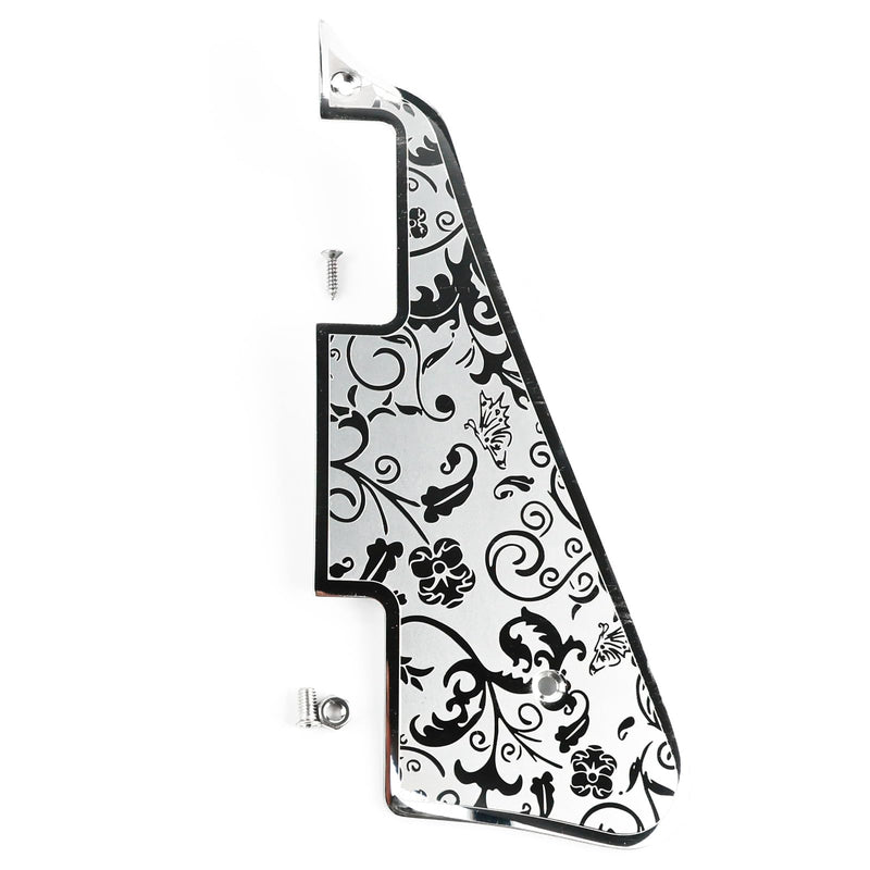 [AUSTRALIA] - Stainless Steel LP Pick Guard Scratch Plate 2-Hole Mount Engraved Metal Electric Guitar Pickguard Compatible with Epiphone Epi Les Paul Style Guitar Replacement Parts(Chrome) Chrome 