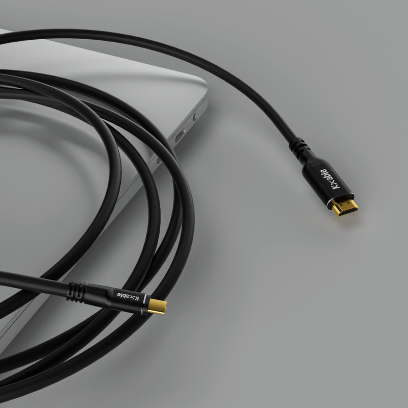 8K USB C to HDMI 2.1 Cable 30 FT, (8K@60Hz,4K@120Hz, HDR), Thunderbolt 3/4 Compatible, for iPhone 15 Series, MacBook Pro/Air, iPad Pro, Galaxy S23, Note 20, Surface, Dell, HP, with 2 HDMI Adapters 30FT