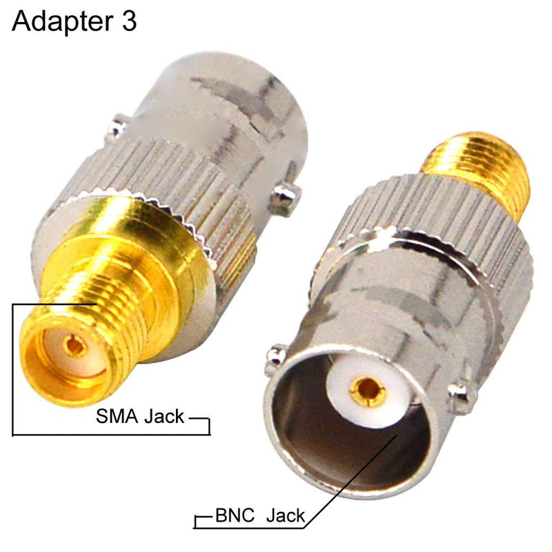 onelinkmore SMA to BNC Adapter Kits for SDR, Handheld Radios, Scanner, Walkie Talkie, Coaxial Adapter, 4 Pieces 4PCS