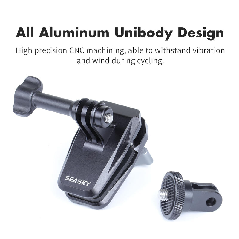 [AUSTRALIA] - SEASKY M01 Motorcycle Motorbike Windscreen Clamp Mount Accessories for Gopro Hero 13 12 11 10 9 8 7 DJI Action 6 5 4 3 for insta360 X5 X4 X3 X2 X RS Sports Action Camera Aluminum Alloy 