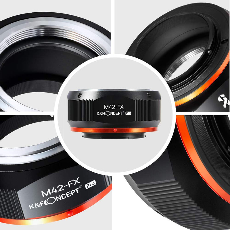 K&F Concept M42 to Fuji X Lens Mount Adapter for M42 Screw Mount Lens to Fujifilm Fuji X-Series X FX Mount Mirrorless Cameras with Matting Varnish Design for Fuji XT2 XT20 XE3 XT1 X-T2 M42-FX