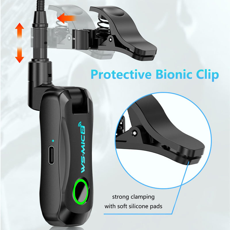 Wireless Saxophone Microphone System, High-Resolution 24- bit/44.1kHz Audio 2.4GHz Clip on Instrument Microphone Suitable for Brass (Trumpet, Trombone, Tuba, Cornet ), Low Latency Wireless Mic