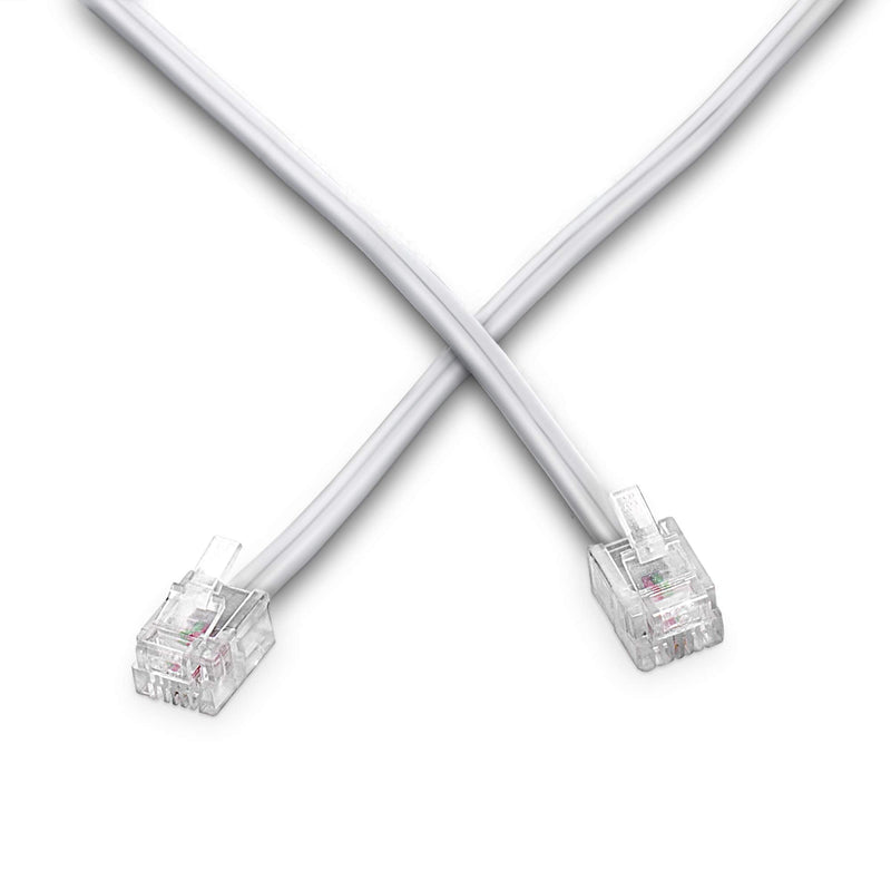 THE CIMPLE CO Phone Line Cord 100 Feet - Modular Telephone Extension Cord 100 Feet - 2 Conductor (2 pin, 1 line) Cable - Works Great with FAX, AIO, and Other Machines - White 100 Feet Cord (30 Meter)