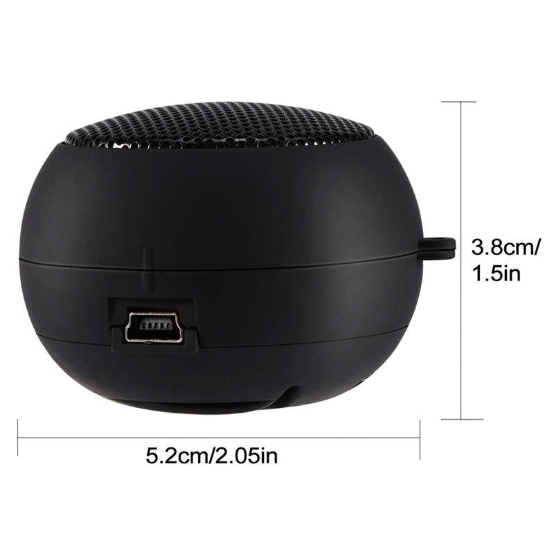 Lightweight Mini Portable Travel 3.5mm Speaker Built-in Battery for Mobile Phone MP3 PC (Black) black
