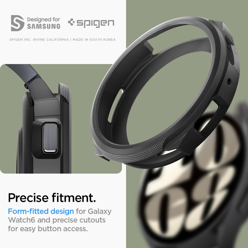 Spigen Liquid Air Case and Rugged Band Designed for Samsung Galaxy Watch 6 44mm - Matte Black