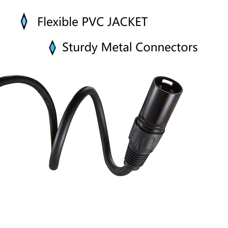 [AUSTRALIA] - MFL. 10 ft Flexible DMX Cable 3 Pin Signal XLR Male to Female Cable Wire for Stage Lighting DJ Lights, 110 Ohms Impedance, Black, 4 Pack 10.2ft/3.1M 